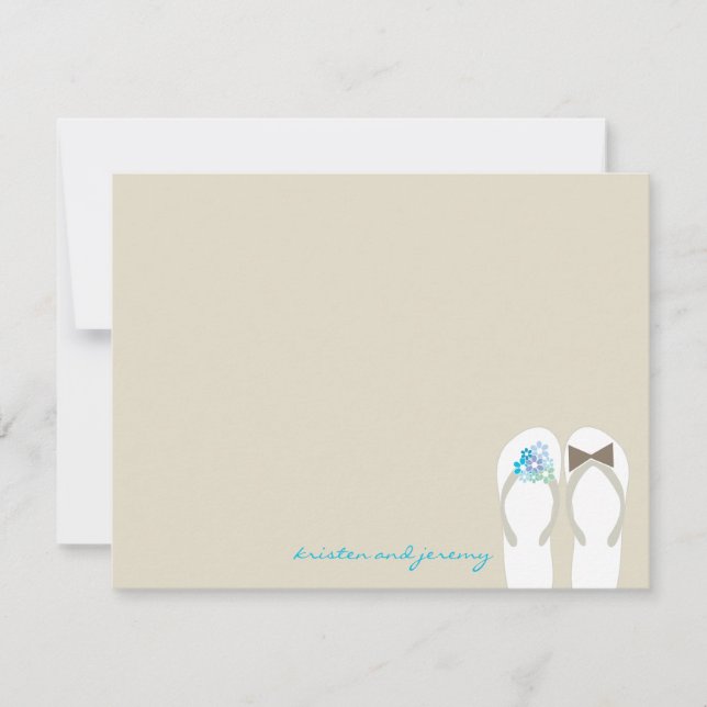 M. & Mme Flip Flops Carte de remerciements de mari (Devant)