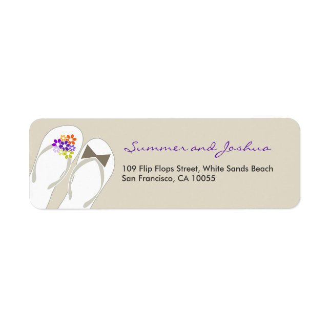 M. & Mme Flip Flops Étiquettes de adresse de maria (Devant)
