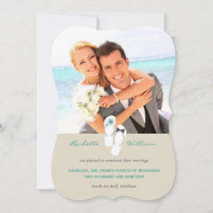 M. & Mme Flip Flops Faire-part de mariage sur la p