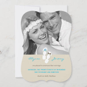 M. & Mme Flip Flops Faire-part de mariage sur la p