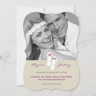 M. & Mme Flip Flops Faire-part de mariage sur la p