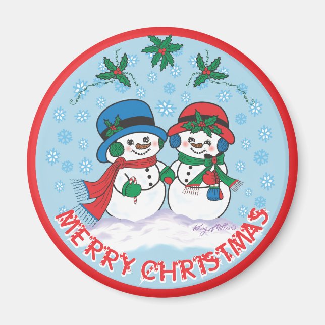M. & Mme Frosty The Snowman Magnet (Devant)