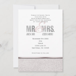 M. & Mme Glamor Sparkle Chic Faire-part de mariage