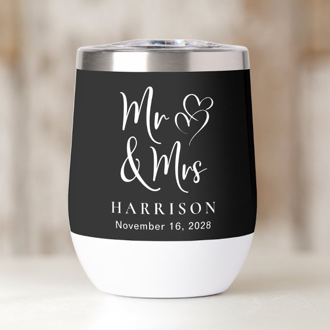 M. Mme Hearts Mariage noir blanc (Créateur téléchargé)