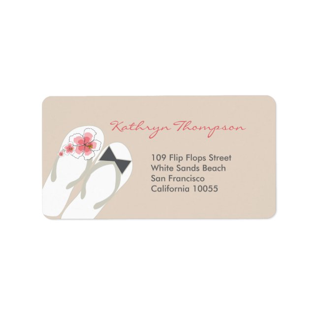 M. & Mme Hibiscus Flip Flops Mariage Étiquette de  (Devant)