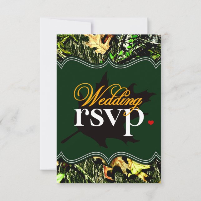 M. & Mme Hunting Camo Green Wedding Cartes RSVP (Devant)