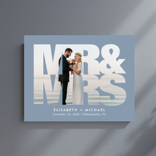 M. Mme Newlyweds Photo Dusty Blue Mariage