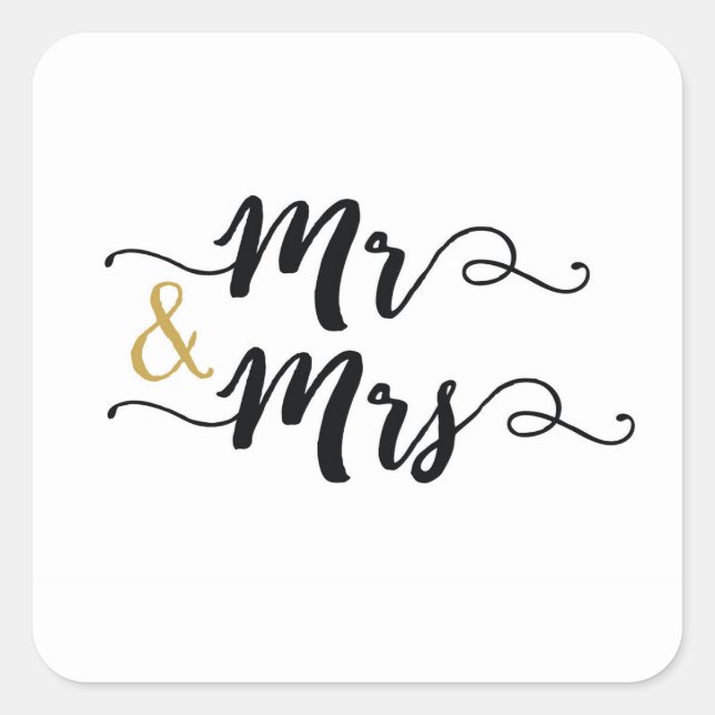 M. & Mme - Sticker Carré (Devant)