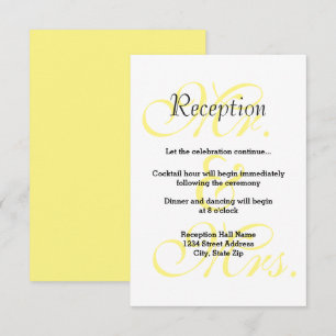 M. & Mme Yellow - Invitation à la réception