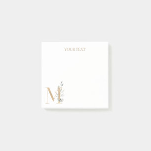 M Monogram Floral Personalized Notes