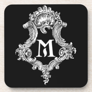 M Monogram Initial Coaster