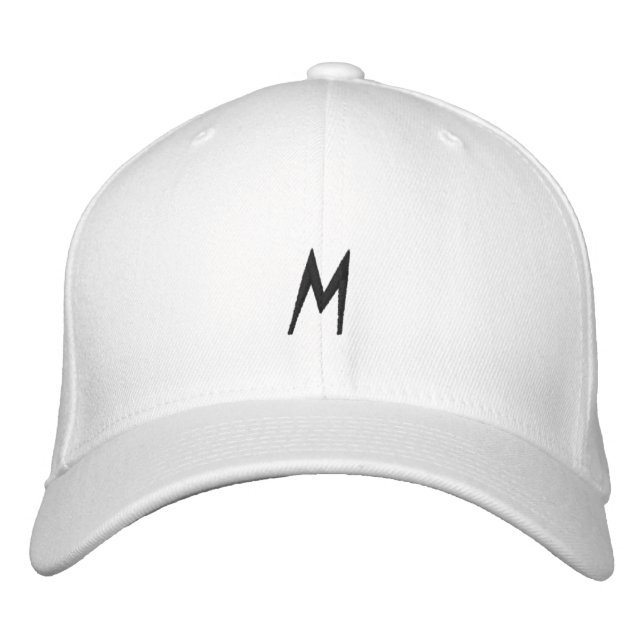 M Monogram Initial Combines Classic Flexfit Wool Embroidered Hat (Front)