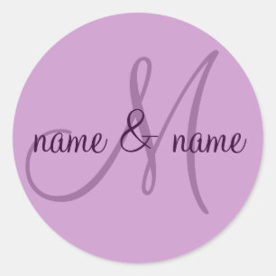 M monogram label - personalize first names