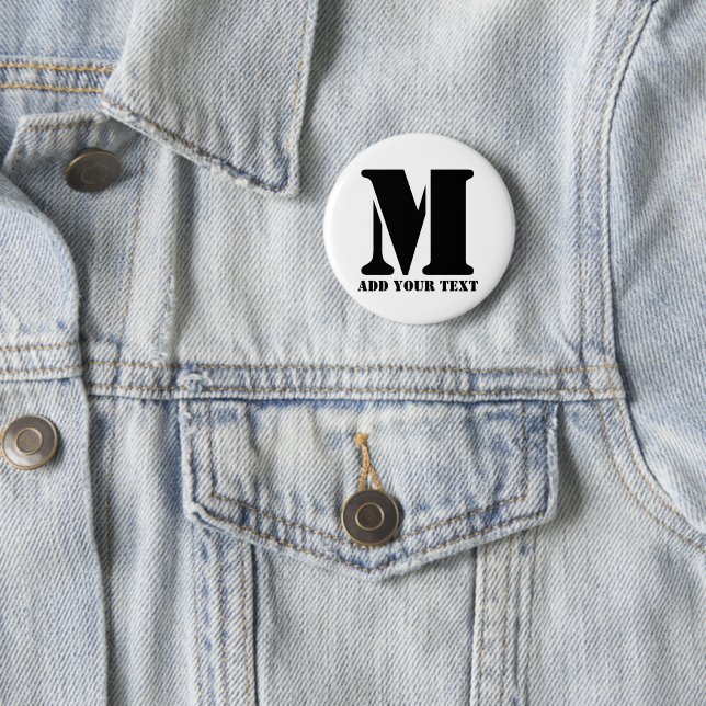 M Monogram Simple Modern Minimalist Personalized  2 Inch Round Button (In Situ)