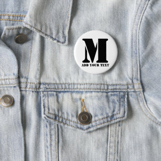 M Monogram Simple Modern Minimalist Personalized  2 Inch Round Button