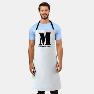 M Monogram Simple Modern Minimalist Personalized Apron