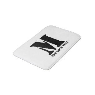 M Monogram Simple Modern Minimalist Personalized  Bath Mat