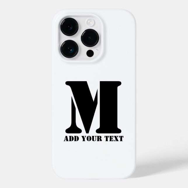 M Monogram Simple Modern Minimalist Personalized  Case-Mate iPhone Case (Back)
