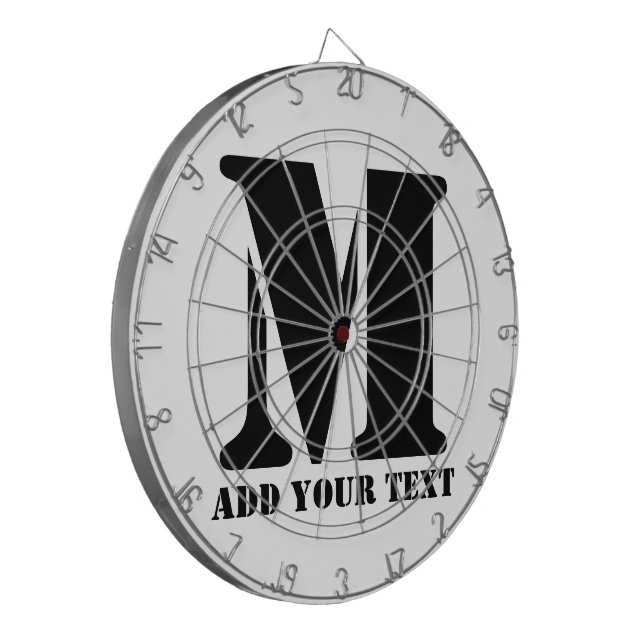 M Monogram Simple Modern Minimalist Personalized  Dartboard (Front Left)