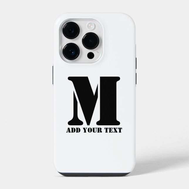 M Monogram Simple Modern Minimalist Personalized  iPhone Case (Back)
