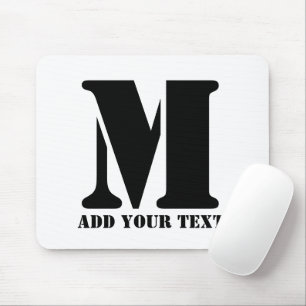 M Monogram Simple Modern Minimalist Personalized  Mouse Pad