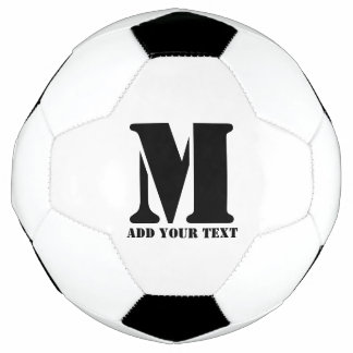M Monogram Simple Modern Minimalist Personalized  Soccer Ball