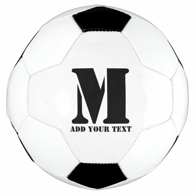 M Monogram Simple Modern Minimalist Personalized  Soccer Ball (Front)