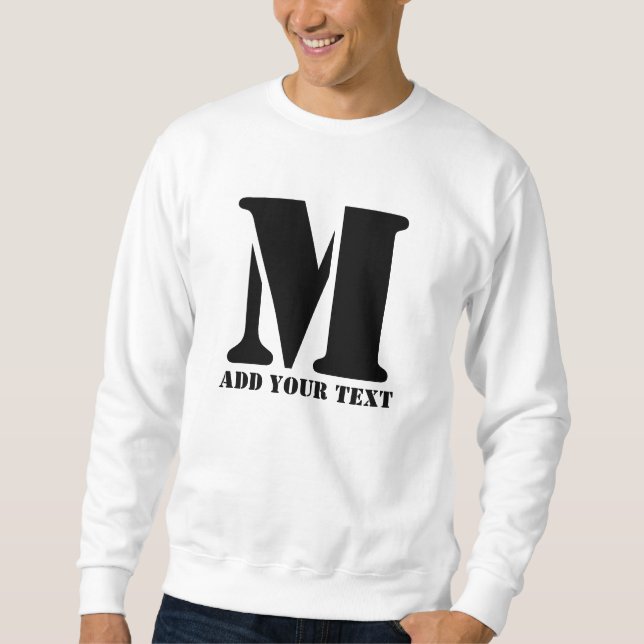 M Monogram Simple Modern Minimalist Personalized  Sweatshirt (Front)