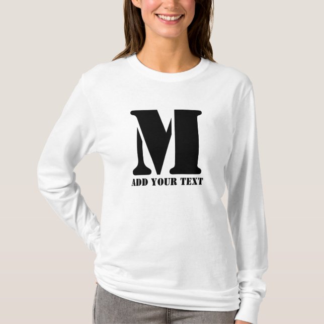 M Monogram Simple Modern Minimalist Personalized  T-Shirt (Front)