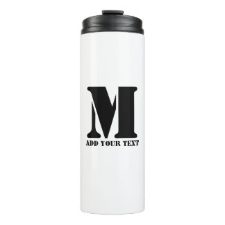 M Monogram Simple Modern Minimalist Personalized  Thermal Tumbler
