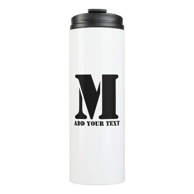 M Monogram Simple Modern Minimalist Personalized  Thermal Tumbler (Front)