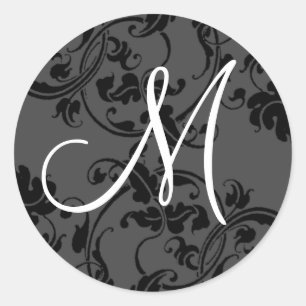 M Monograms Initial Wedding Stickers