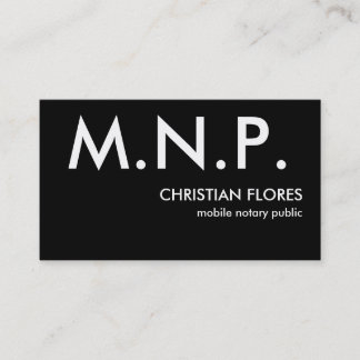 M.N.P., CHRISTIAN FLORES, mobile notary public Business Card