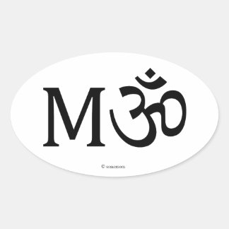 M-OM, Yoga Mom, autocollant ovale