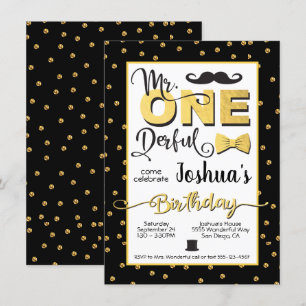 M. Onderful 1er anniversaire invitation de fête