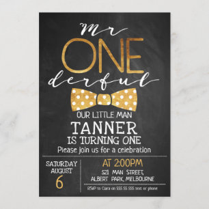 M. One-derful Birthday Invitation de tableau