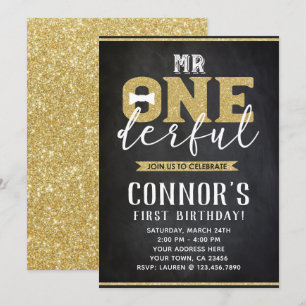 M. Onederful 1er Anniversaire Invitation