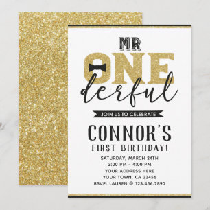 M. Onederful 1er anniversaire Invitation