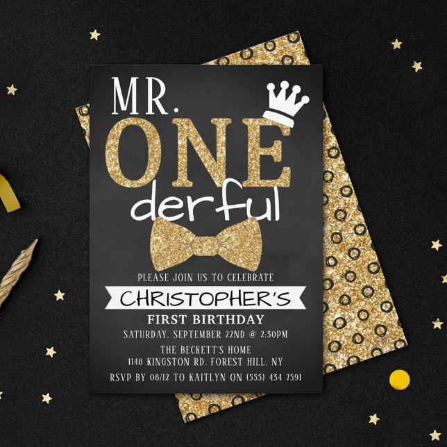 M. ONEderful 1st Birthday Invitations (Créateur téléchargé)