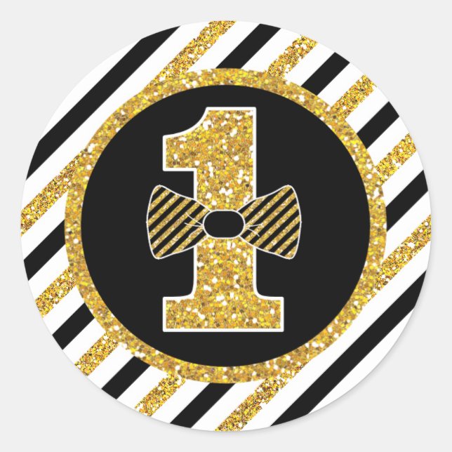 M. ONEderful Anniversaire Stickers ronde Étiquette (Devant)