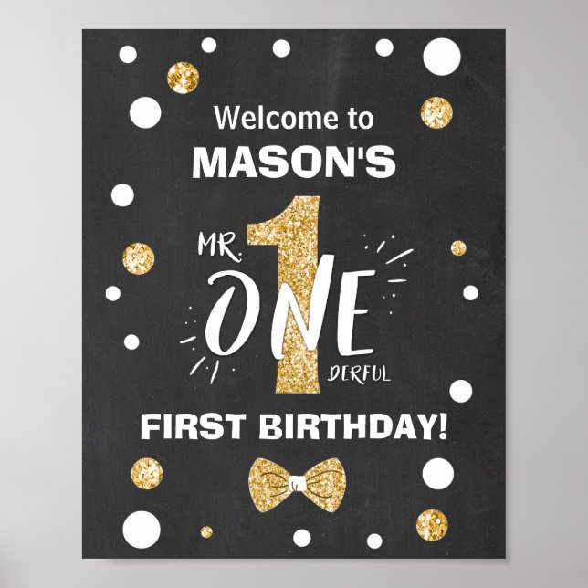 M. Onederful Birthday Affiche de bienvenue Garçon  (Devant)