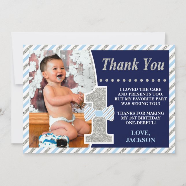 M. ONEderful Birthday Carte de remerciements avec  (Devant)