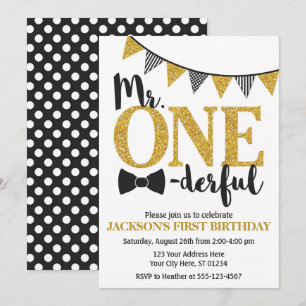 M. ONEderful Birthday Invitation