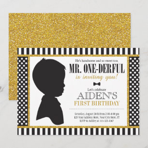 M. ONEderful Birthday Invitation