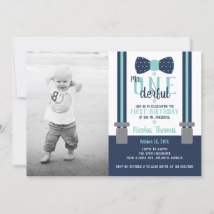 M. ONEderful Birthday Party Invitation