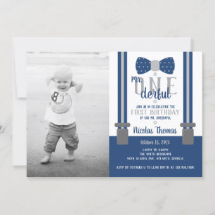 M. ONEderful Birthday Party Invitation