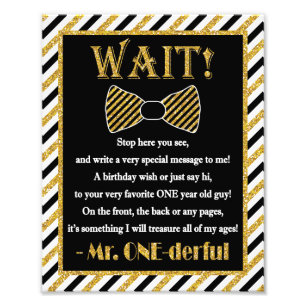 M. ONEderful Guest Book Sign - 8" x 10" Photo