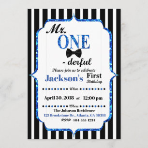 M. ONEderful Invitation de premier anniversaire