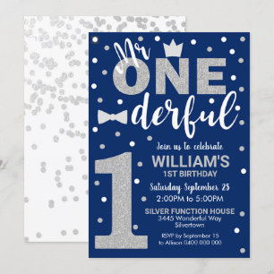 M. Onederful Invitation Royal Navy Silver Boy