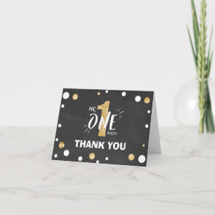 M. Onederful Party Carte de remerciements Boy Blac